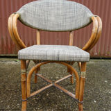 Lot of 4 chairs terrace bistro type "Parisian" brown and beige