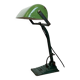Lampe de banque vintage en émail vert, années 1950