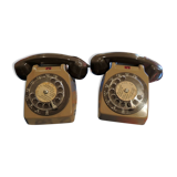 2 old telephone post communicating vintage year 1970 toy