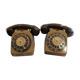 2 old telephone post communicating vintage year 1970 toy