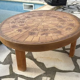 Vintage oval coffee table "Herbier" ceramic 70s
