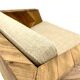 Vintage armchair in solid wood slats