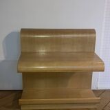2 tables de chevet en bois massif courbé, 1970