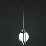 Suspension italienne orange et blanche des années 1970 — Sculpture moderne de l'ère spatiale