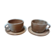 Pair of sandstone cups
