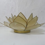 Lotus mother-of-pearl and brass photophore