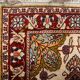 Fine Turkish Hereke silk rug 37x55 cm vintage ivory floral medallion 2540