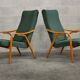 Pair of green armchairs by Antonin Suman for Ton Bystrice (Thonet) year 1960