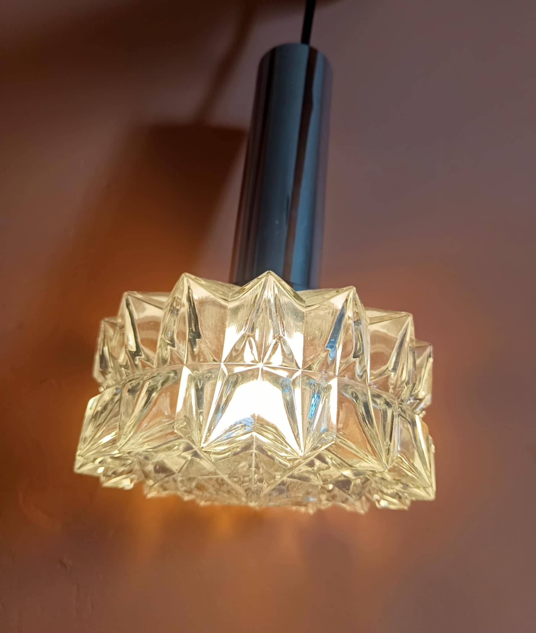 Suspension space age chrome and glass Germany 1970