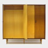 Armoire vintage à 4 portes, design moderne du milieu du siècle, en érable et teck, années 1950