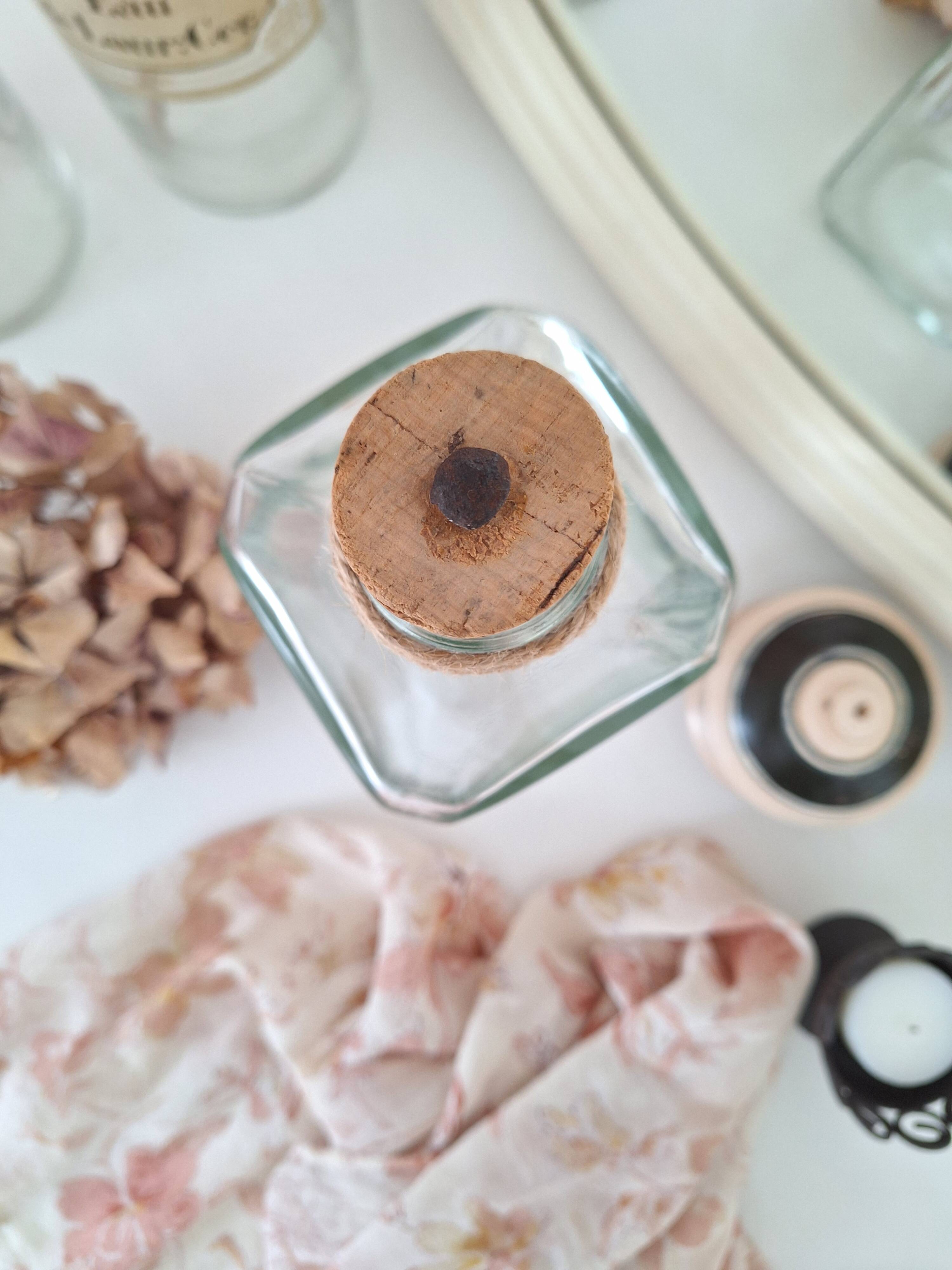 Glass bottle and cork stopper