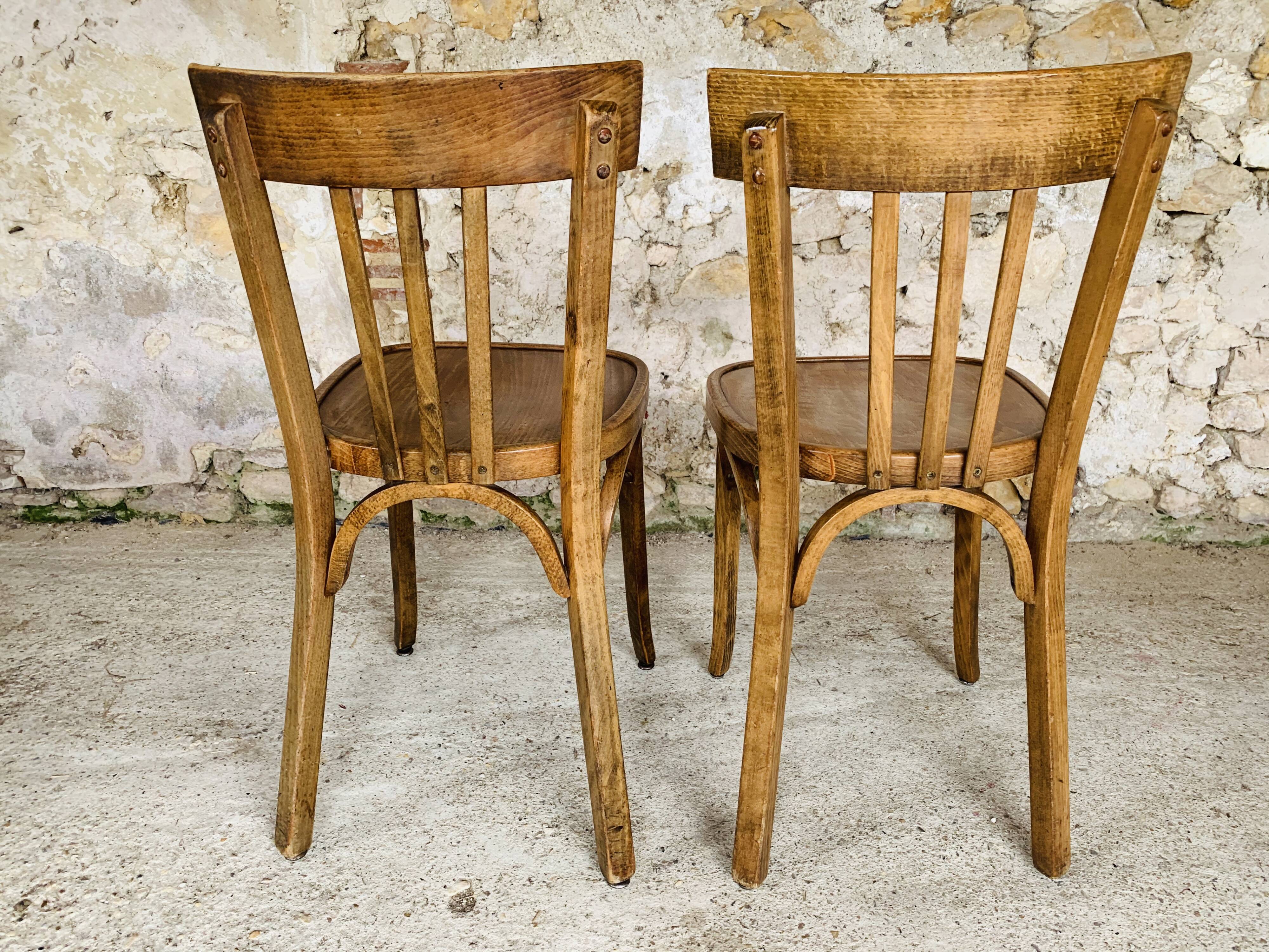 Pair of bistro chairs #43 by Baumann, circa 40/50
