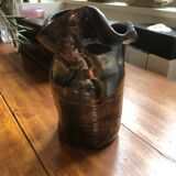 Biscornu ceramic vase signed