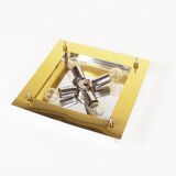 Brass and murano glass flush mount light by La Murrina Italy
