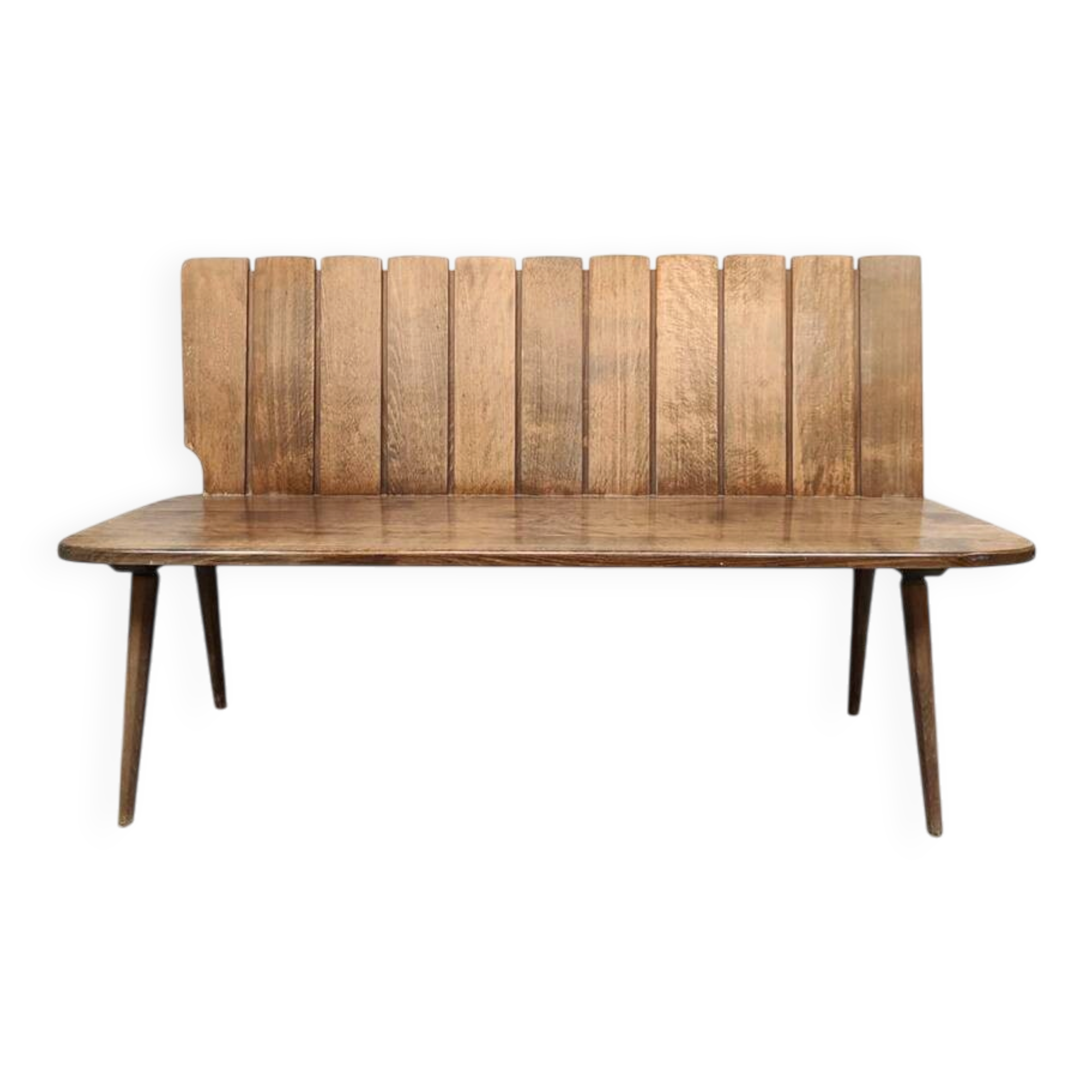 Midcentury brutalist oak bench 1960