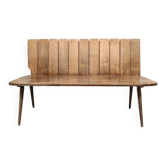 Banc en chêne brutaliste des années 1960