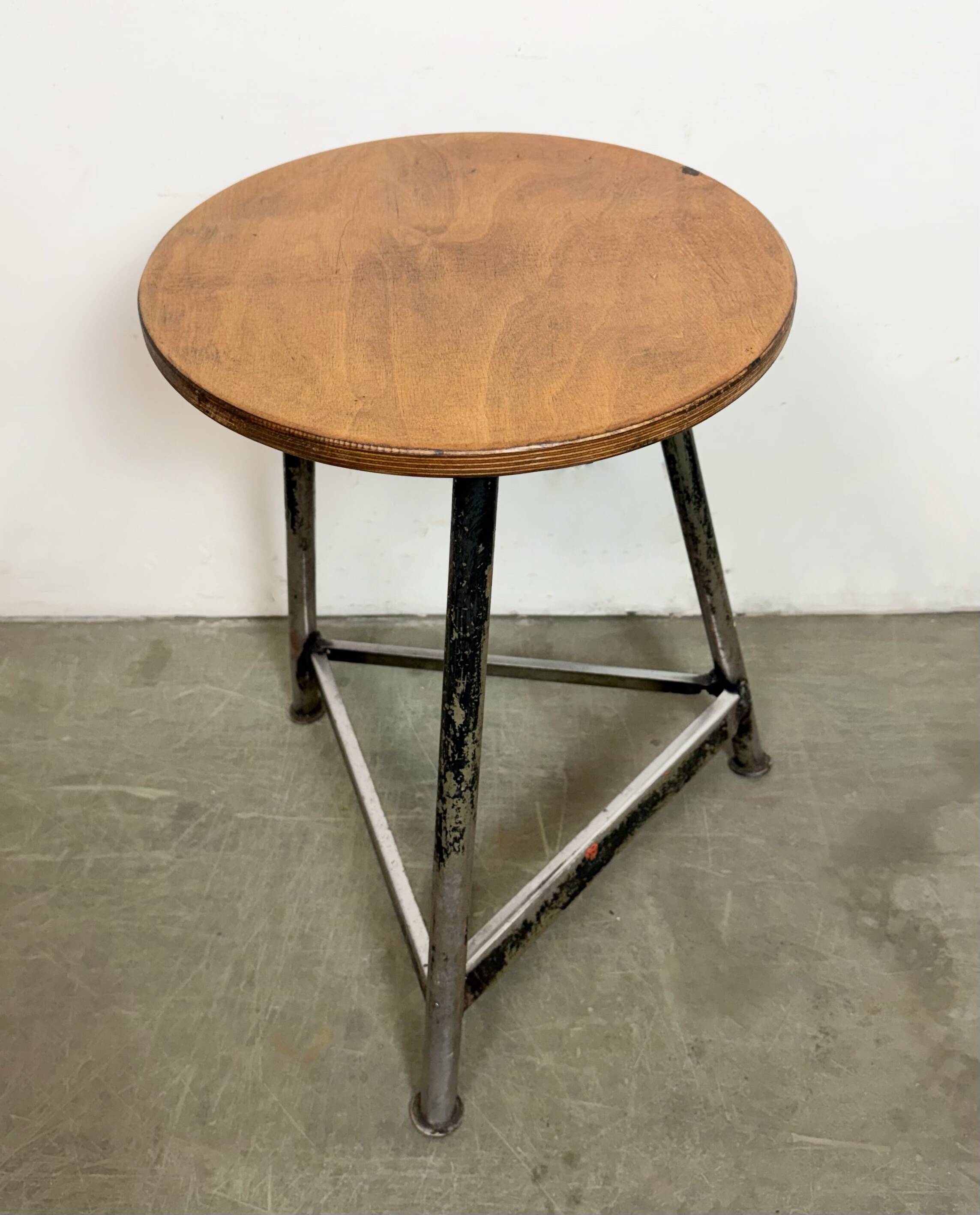 Black Industrial Workshop Stool, 1960s