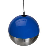 Blue and chrome space age pendant lamp