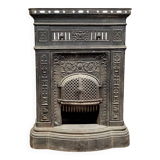 Napoleon III period cast iron fireplace mantel or front circa 1880