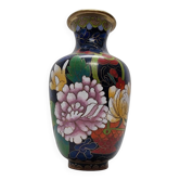 Vase Cloisonné Bleu Cobalt, 1980s