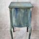 Old blue patinated bedside table