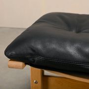 Ingmar Relling Siesta Lounge Chair and Ottoman in naturel Oak and Black Lea