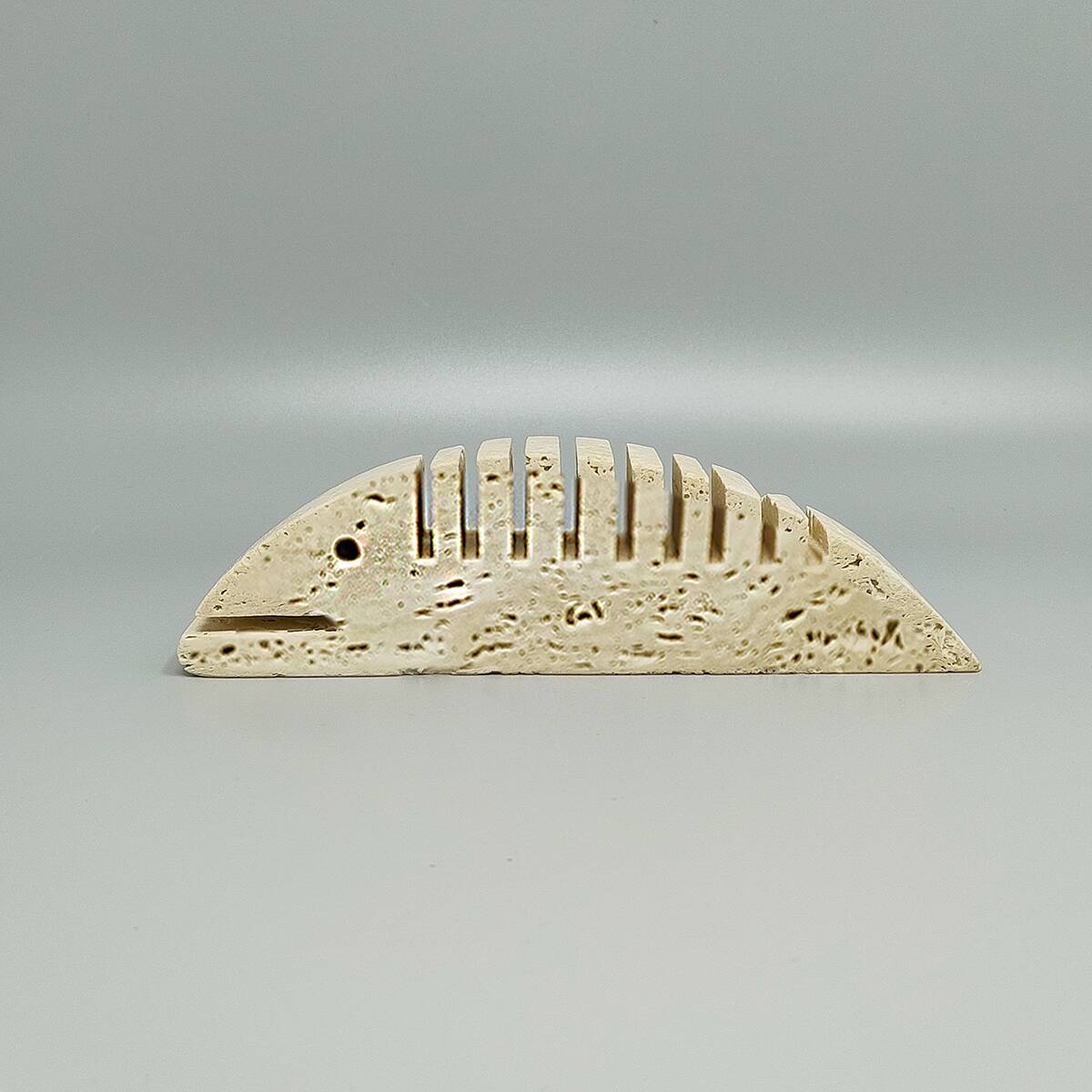 1970s Original Big Travertine Fish Sculpture by Enzo Mari for F.lli Mannelli