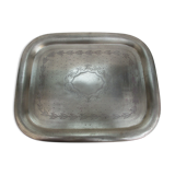 Rectangular brass top with engraved decoration