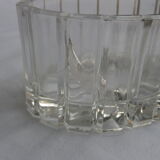 Dish to hors d'oeuvres crystal and silver marked monogram, number