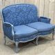Louis XV style sofa from the 70s in beech, feather seat cushions