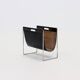 Brabantia Leather & Chrome Magazine Rack 1970s