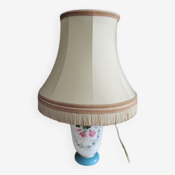 Antique living room lamp in painted opaline