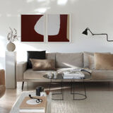 Two canvases together Rust cut pattern