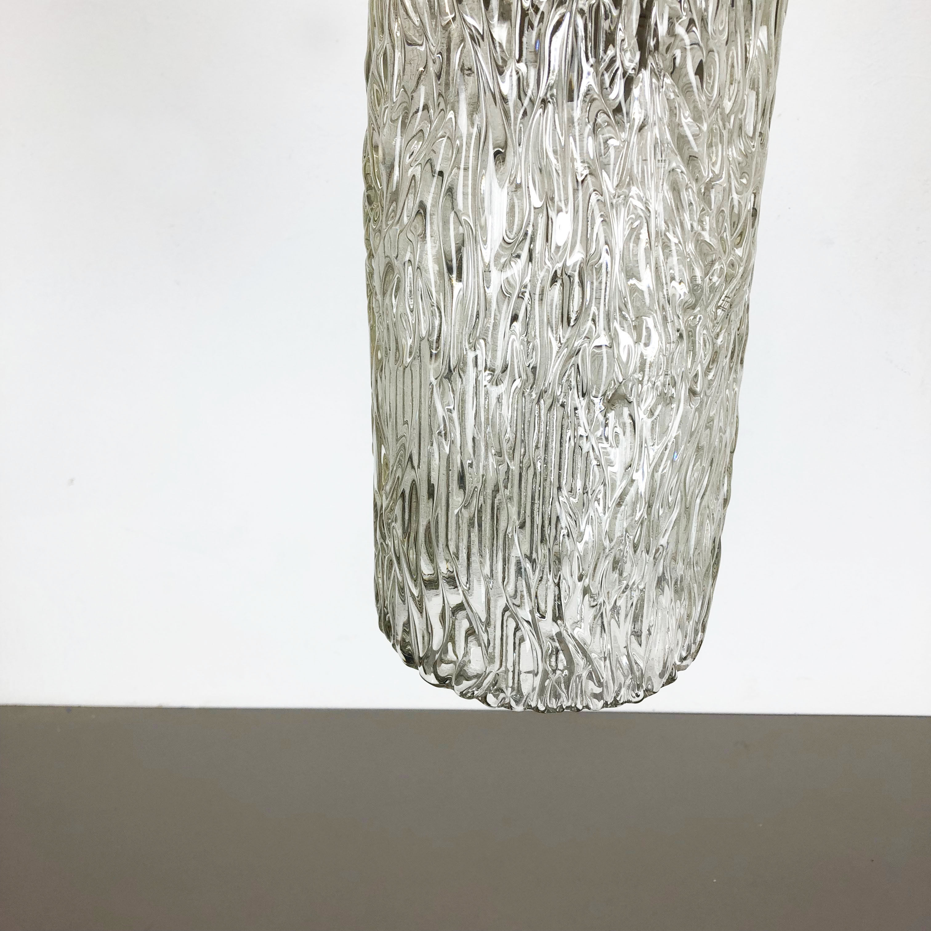 Hollywood Regency Ice Glass Hanging Light, J. T. Kalmar Lights, Austria, 1950s