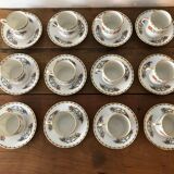 Service of 12 porcelain coffee cups, Raynaud, Limoges, 1950s.