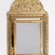 Medium vintage mirror with a decorative gold and blue metal frame, Italy, 1960s.