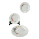 Set of 3 antique Longchamp ironstone dinner plates.