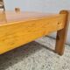 Brutalist square coffee table, solid pine, vintage