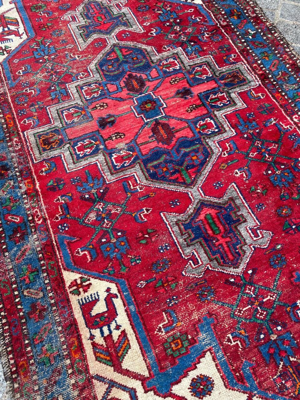 Ancient Persian carpet Hamadan handmade 108x192 cm
