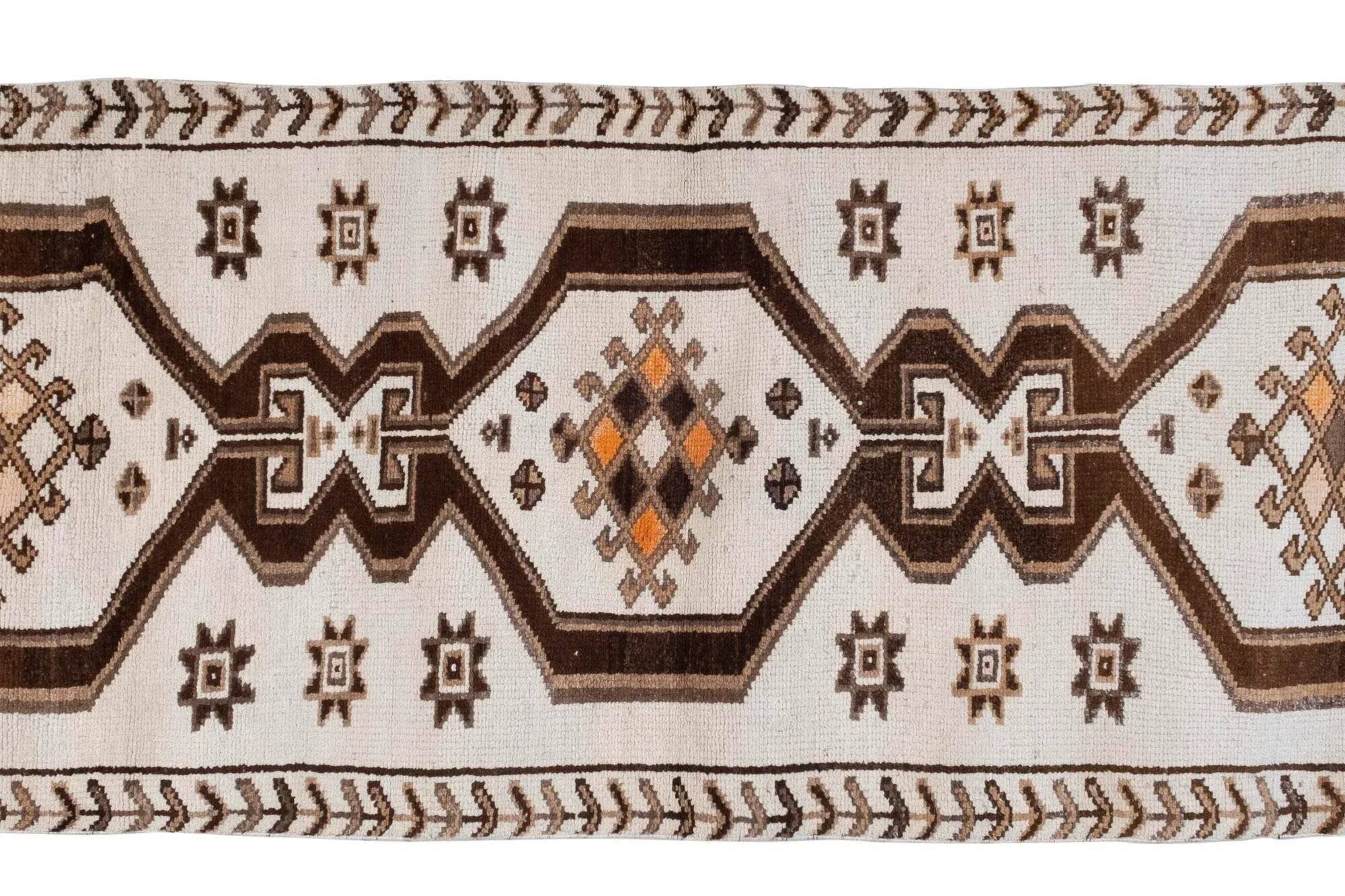 Vintage Turkish hallway rug 117x368 cm