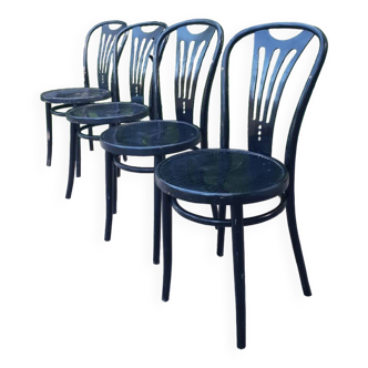 Série de 4 chaises bistrot 1960