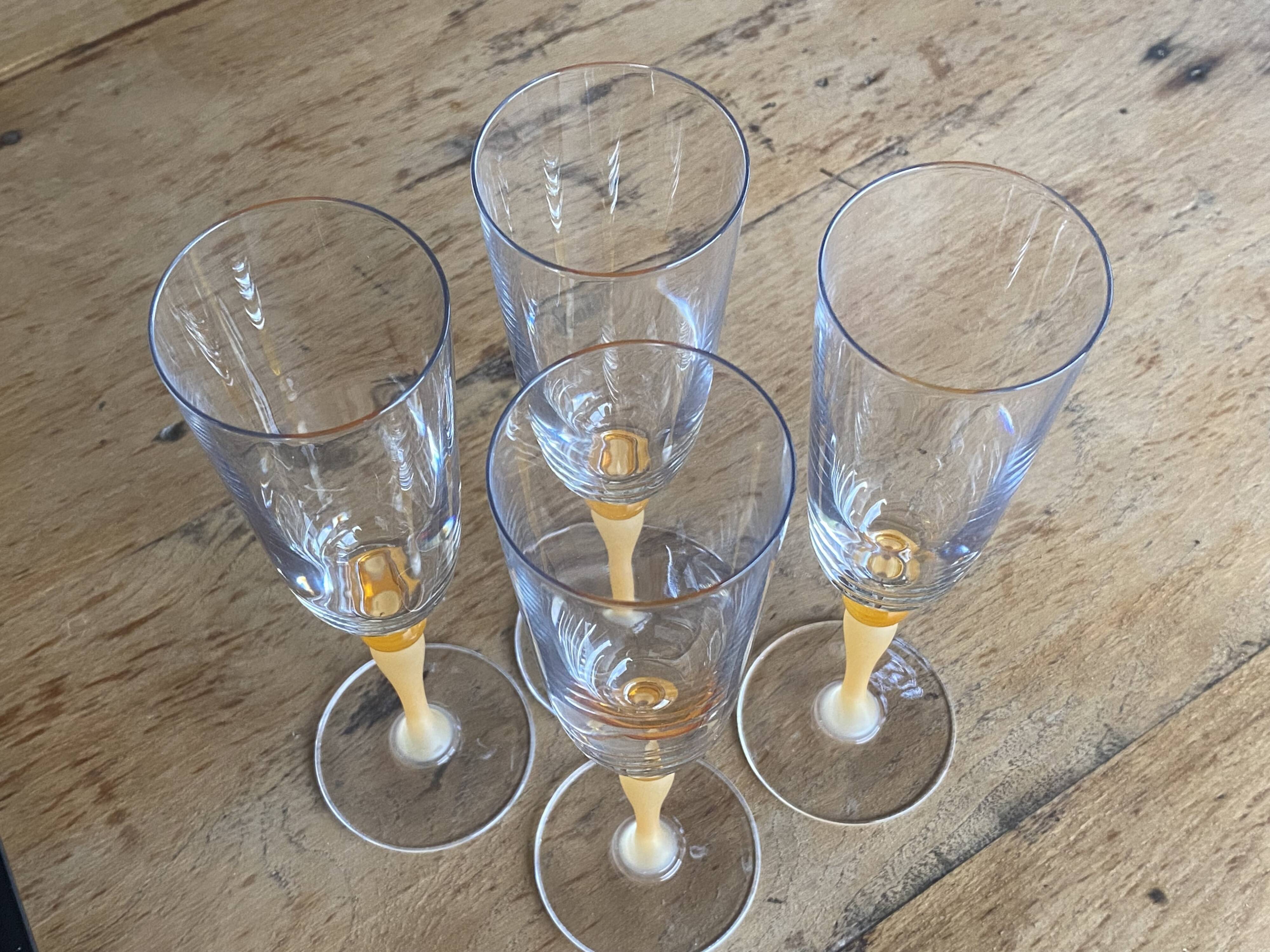4 flutes de champage cristal d’Arques