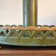 Metal bouillotte lamp, Empire style, green metal shade.