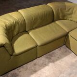 Durlet 9-piece modular sofa in luxe green de ploeg fabric 1970