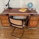 Bureau bauhaus vintage tubulaire annee 1930 en acajou