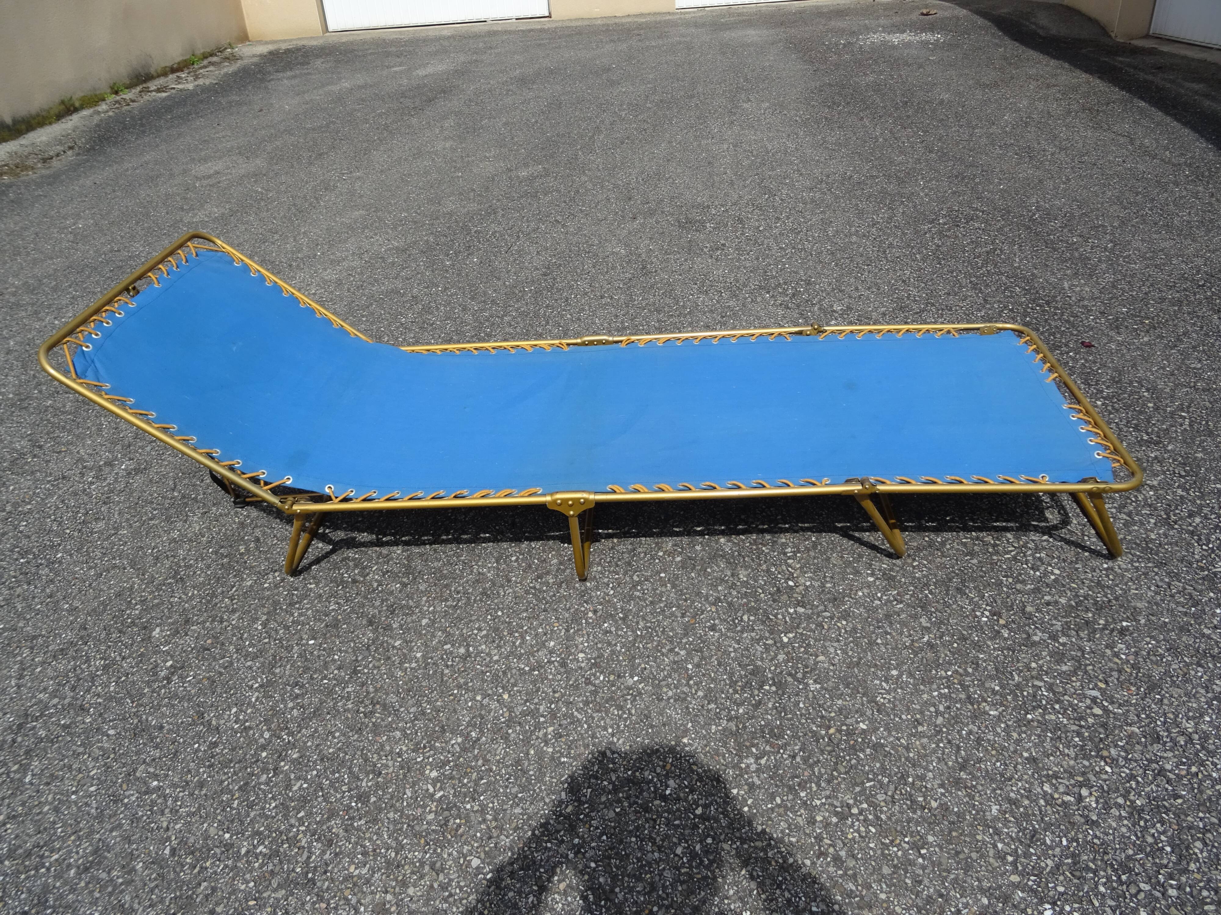 Relax lounger folding chaise longue Lafuma Chantazur vintage