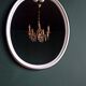 Large oval mirror in vintage white enamelled cast iron