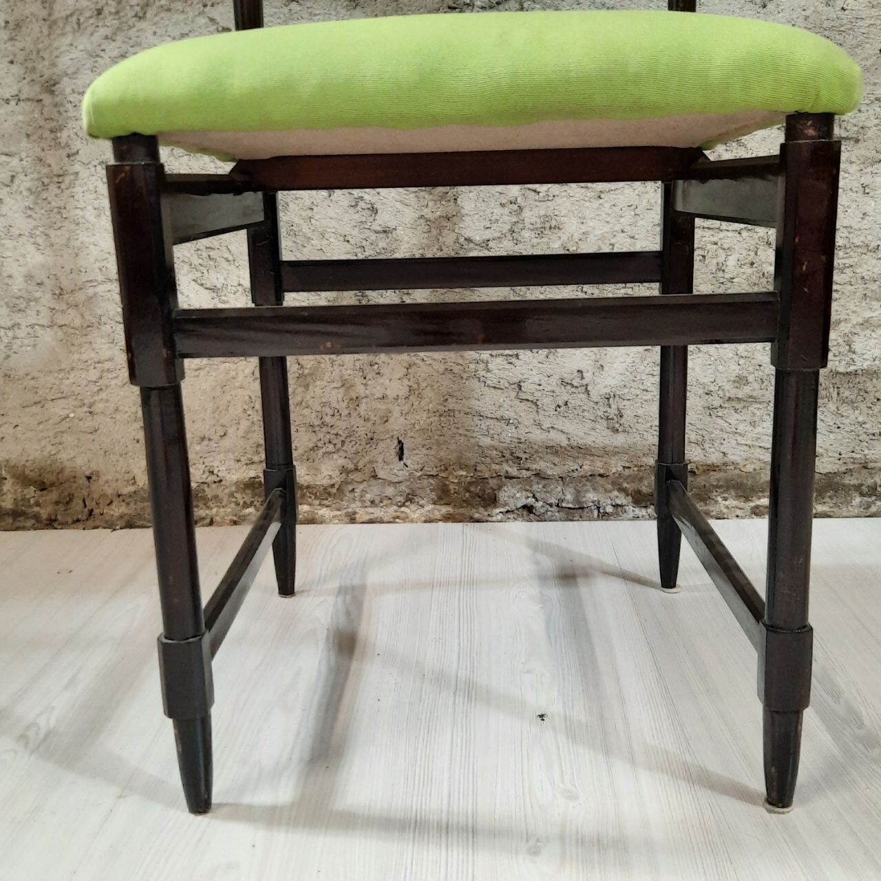 Six 50's chairs - varnished wood