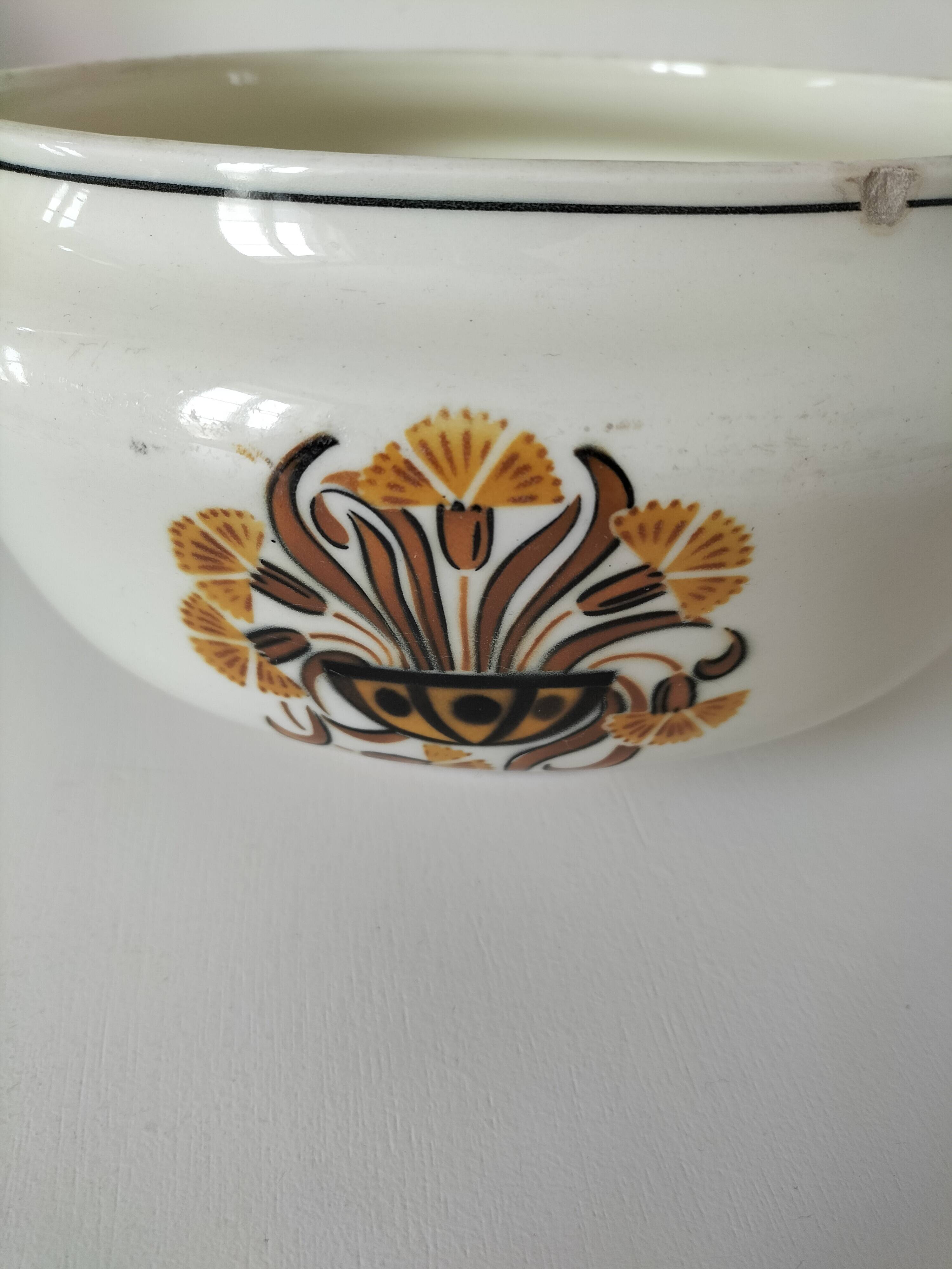 Pair of earthenware plates from Creil and Montereau, decorated with carnations, 1876-1920