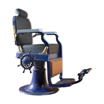 Blue barber chair